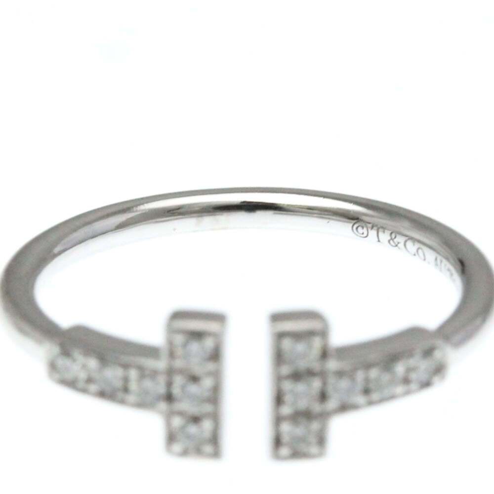 Tiffany T-wire Diamond Ring White Gold (18K) Fashion Diamond Band Ring Silver - Picture 5 of 9